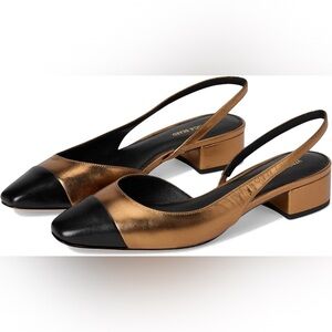 Veronica Beard Black and Bronze Heels
